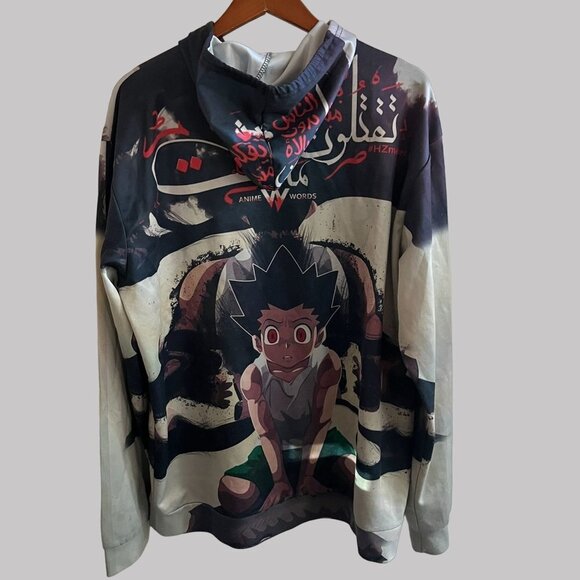 Anime Sweatshirt Hoodie Adults 3XL Hunter X Hunter All Over Print Pullover Mens - Picture 2 of 9